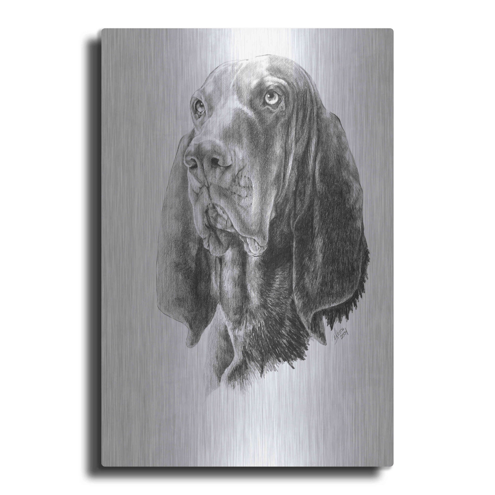 Luxe Metal Art 'B and T Coonhound' by Barbara Keith, Metal Wall Art