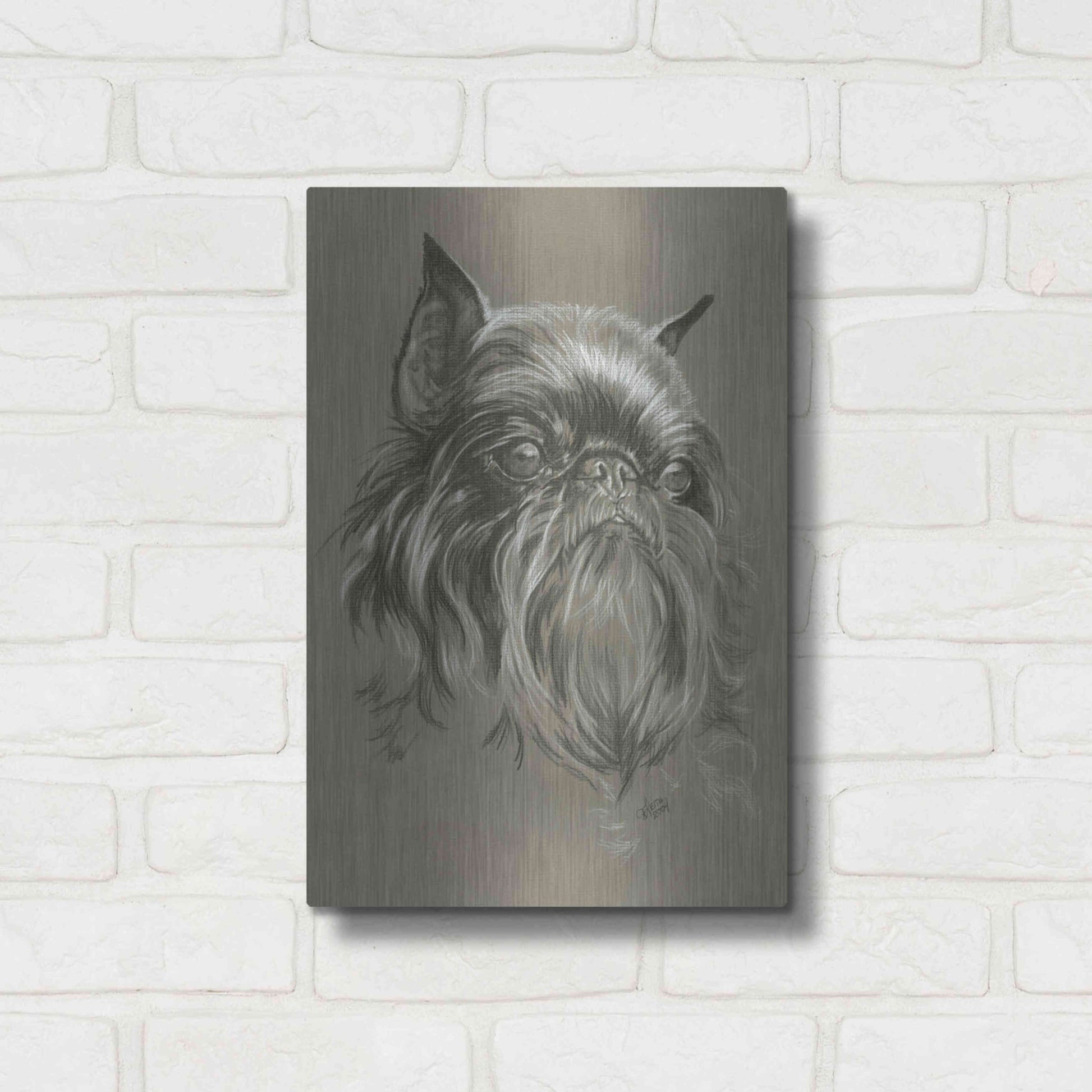 Luxe Metal Art 'Brussels Griffon 2' by Barbara Keith, Metal Wall Art,12x16