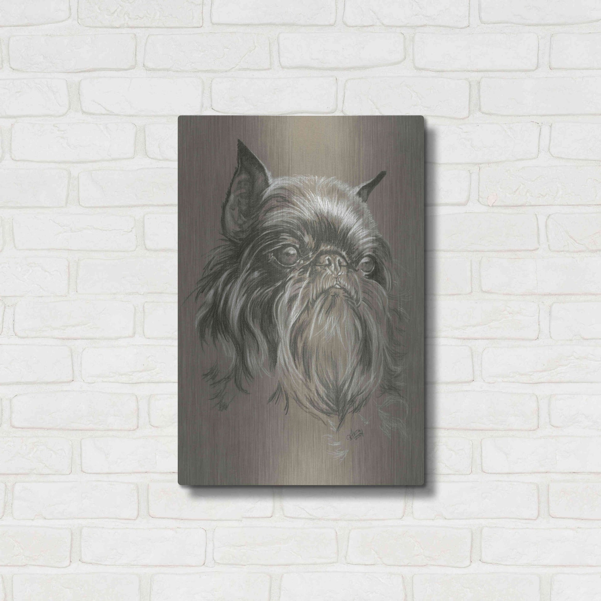 Luxe Metal Art 'Brussels Griffon 2' by Barbara Keith, Metal Wall Art,16x24