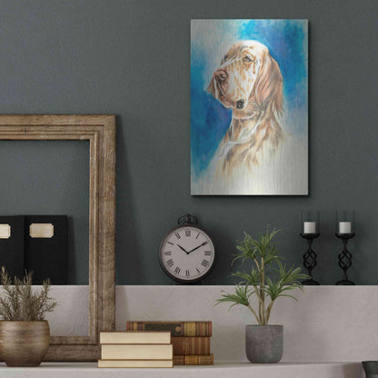 Luxe Metal Art 'English Setter' by Barbara Keith, Metal Wall Art,12x16