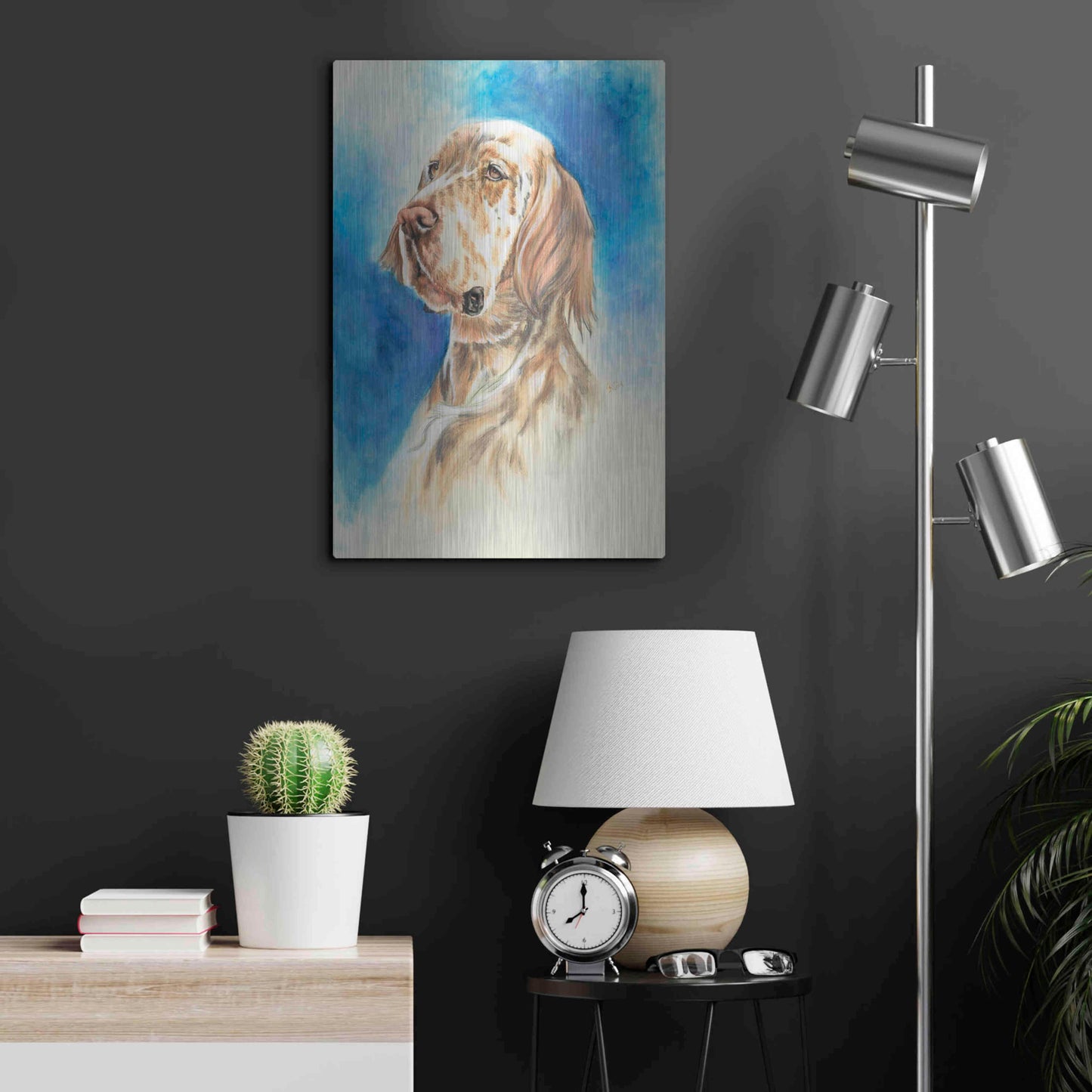 Luxe Metal Art 'English Setter' by Barbara Keith, Metal Wall Art,16x24