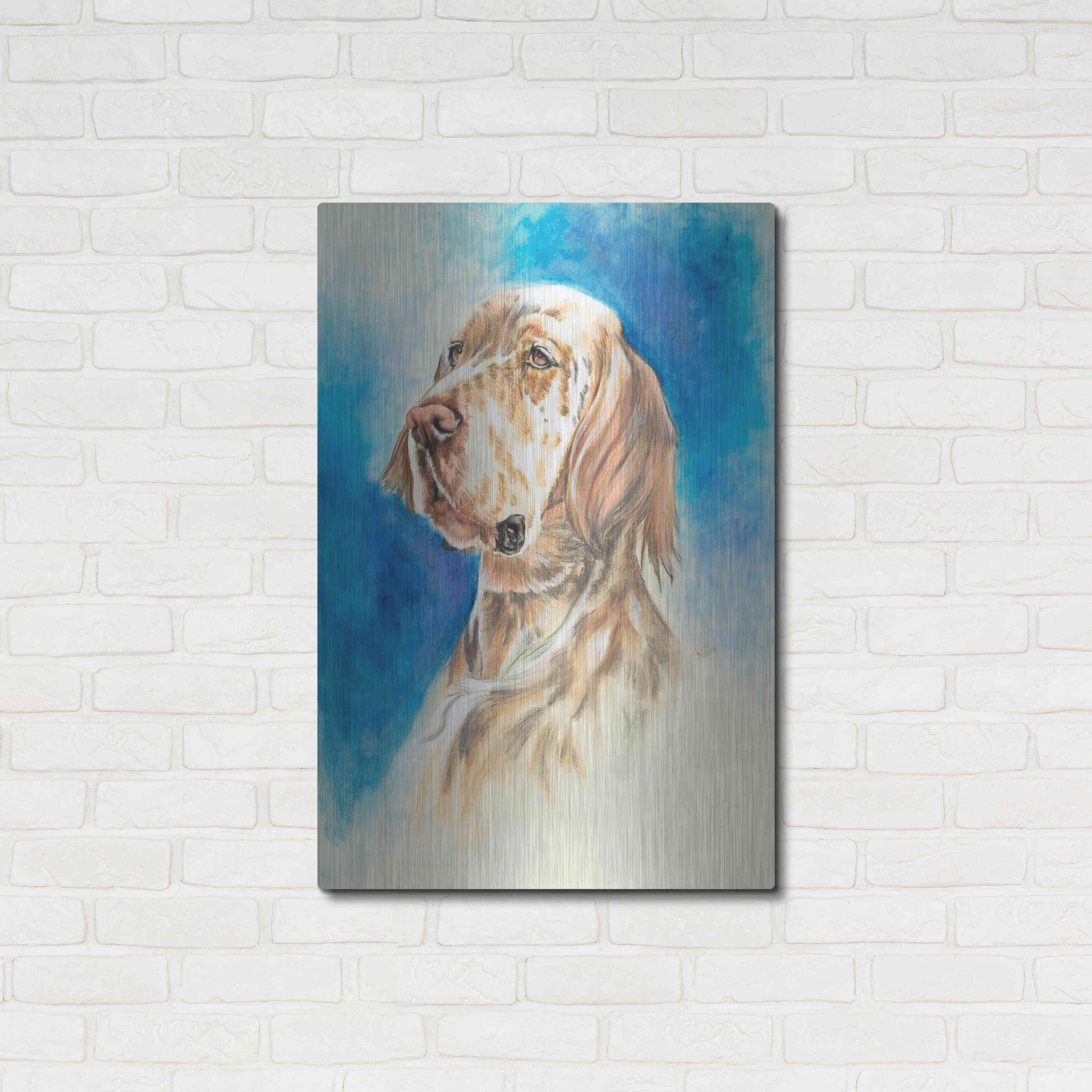 Luxe Metal Art 'English Setter' by Barbara Keith, Metal Wall Art,24x36