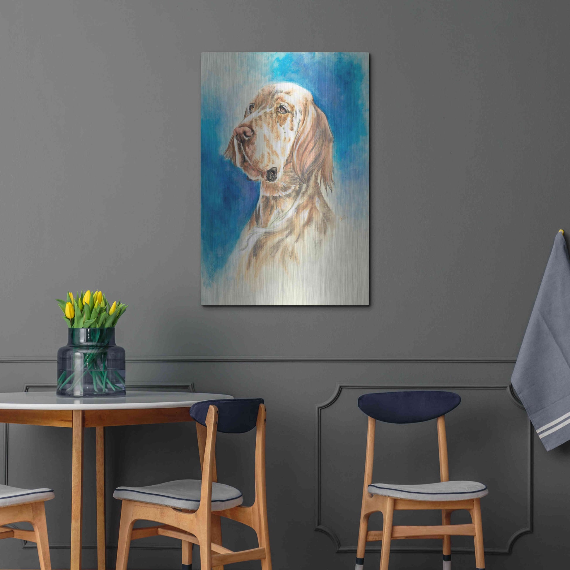 Luxe Metal Art 'English Setter' by Barbara Keith, Metal Wall Art,24x36