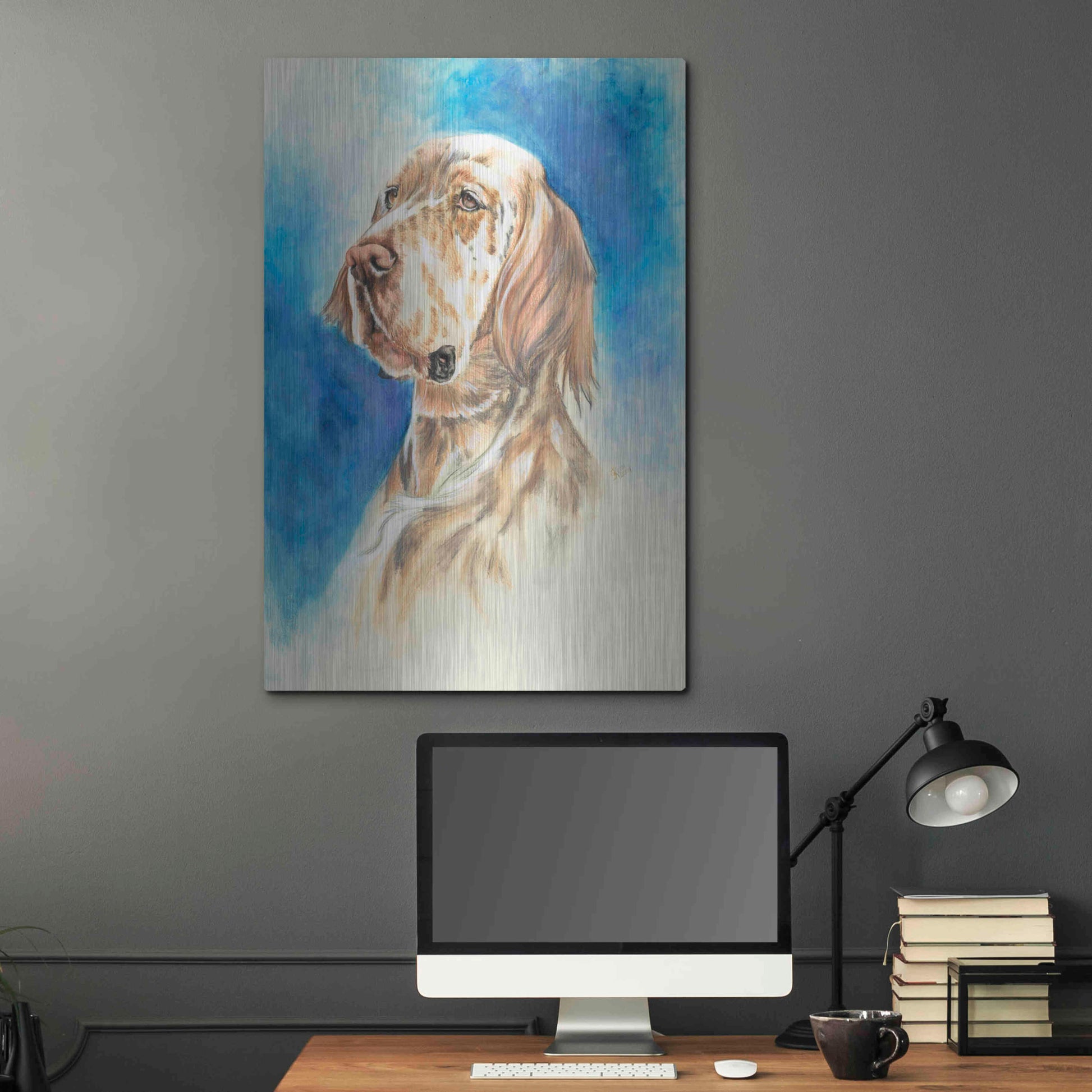 Luxe Metal Art 'English Setter' by Barbara Keith, Metal Wall Art,24x36