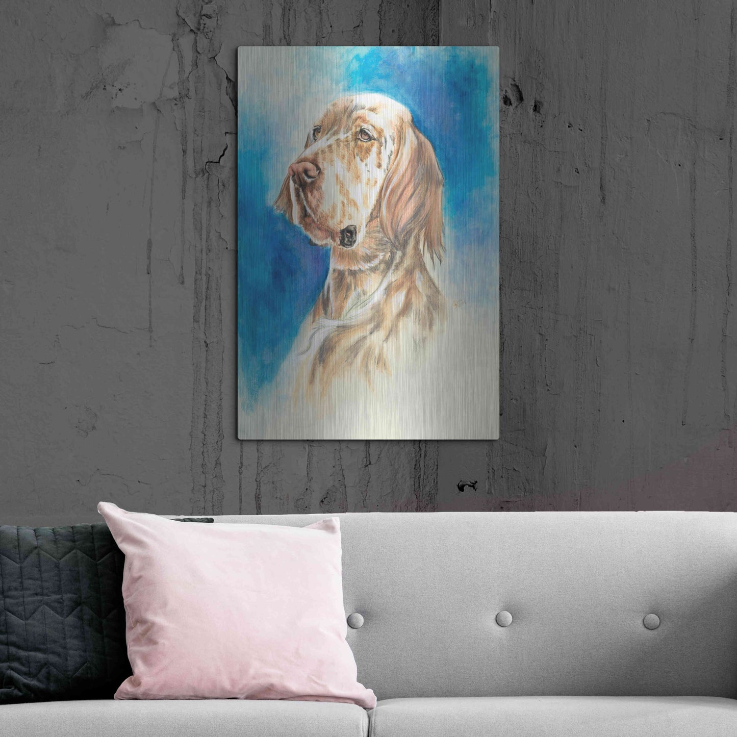 Luxe Metal Art 'English Setter' by Barbara Keith, Metal Wall Art,24x36