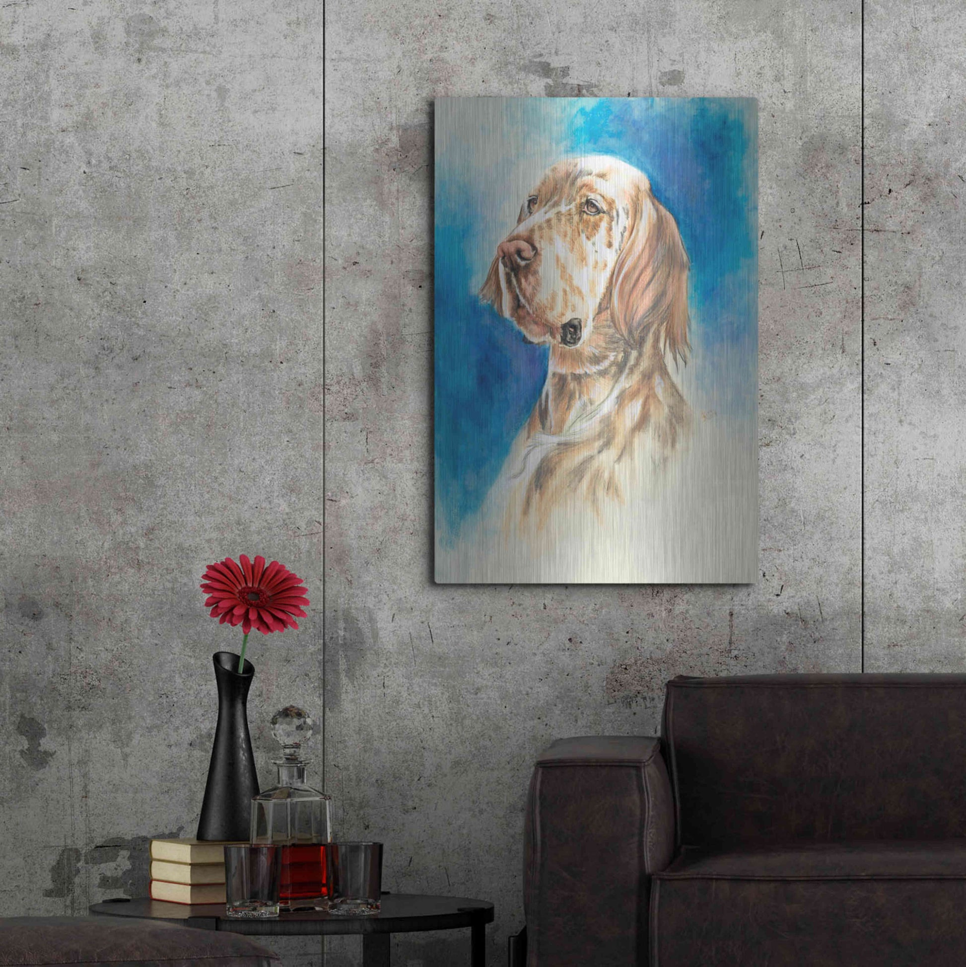 Luxe Metal Art 'English Setter' by Barbara Keith, Metal Wall Art,24x36