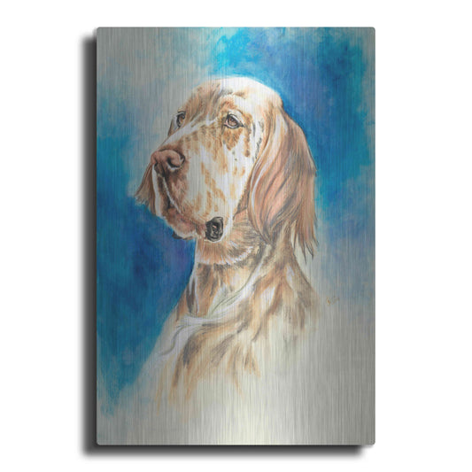 Luxe Metal Art 'English Setter' by Barbara Keith, Metal Wall Art