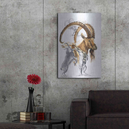 Luxe Metal Art 'Ibex' by Barbara Keith, Metal Wall Art,24x36