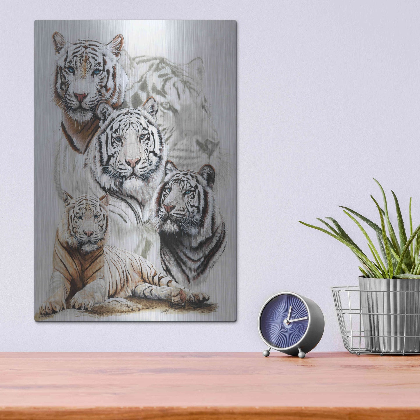 Luxe Metal Art 'Baron' by Barbara Keith, Metal Wall Art,12x16