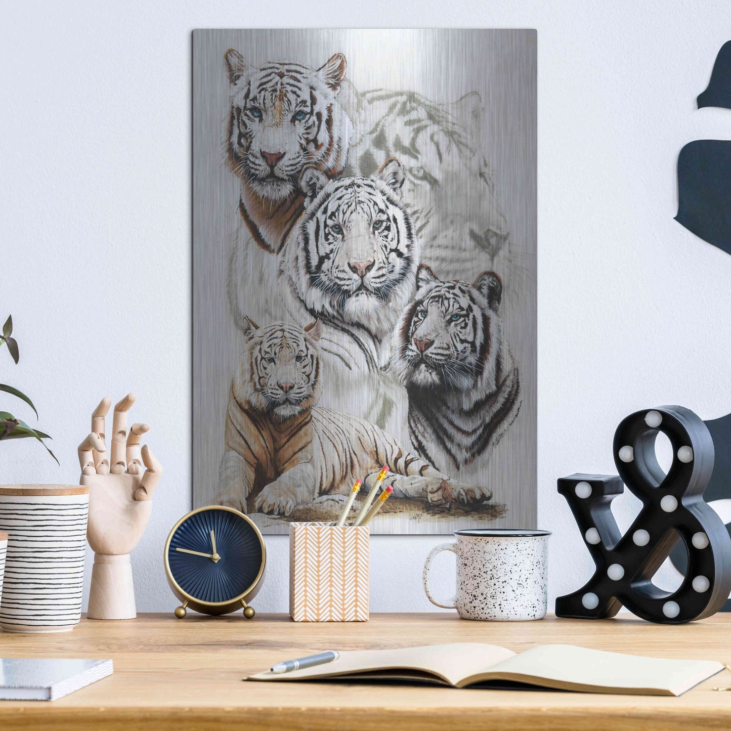 Luxe Metal Art 'Baron' by Barbara Keith, Metal Wall Art,12x16