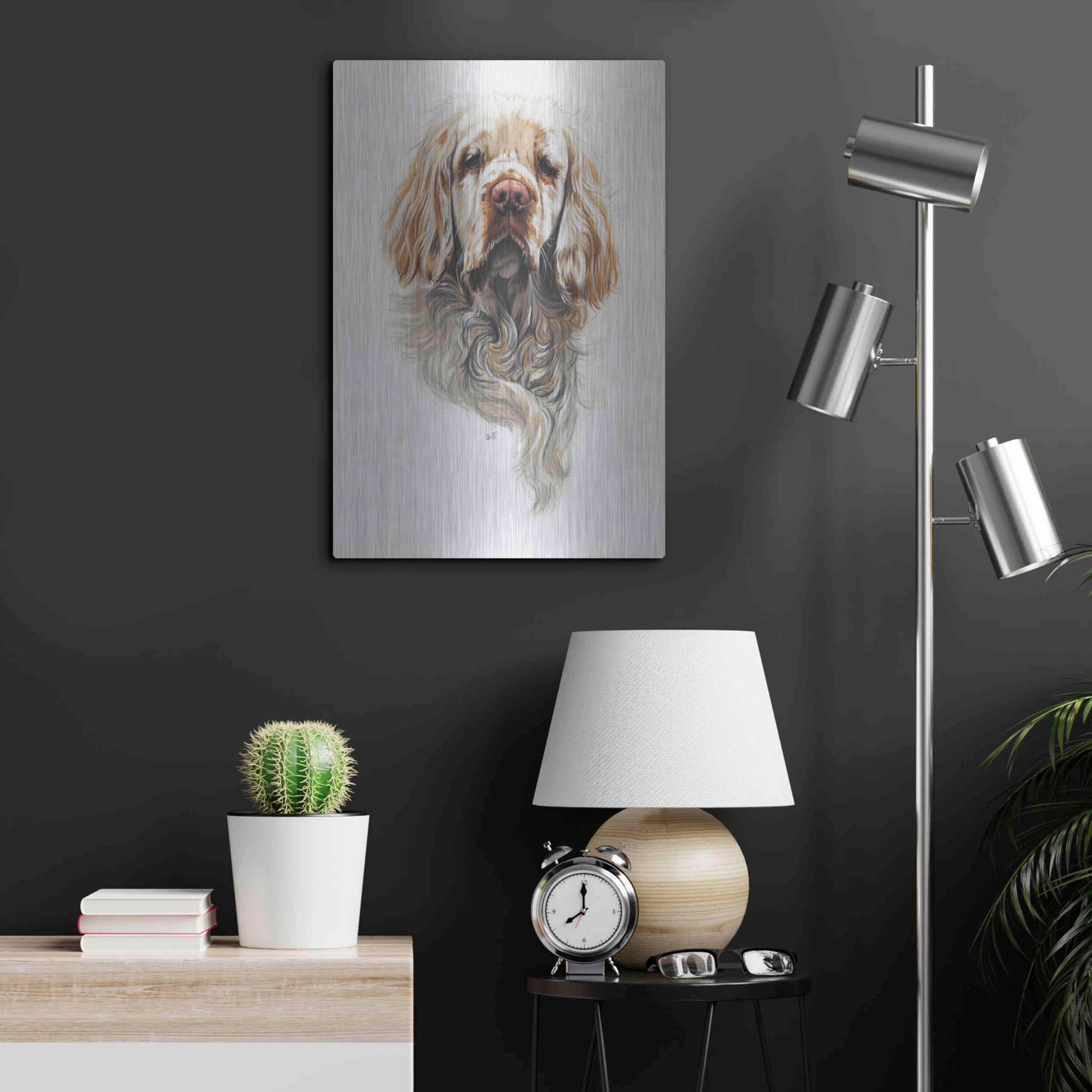 Luxe Metal Art 'Clumber Spaniel' by Barbara Keith, Metal Wall Art,16x24