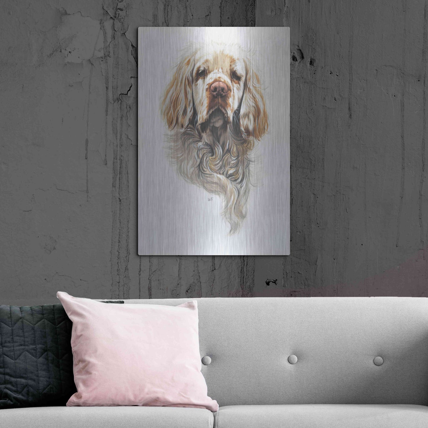 Luxe Metal Art 'Clumber Spaniel' by Barbara Keith, Metal Wall Art,24x36