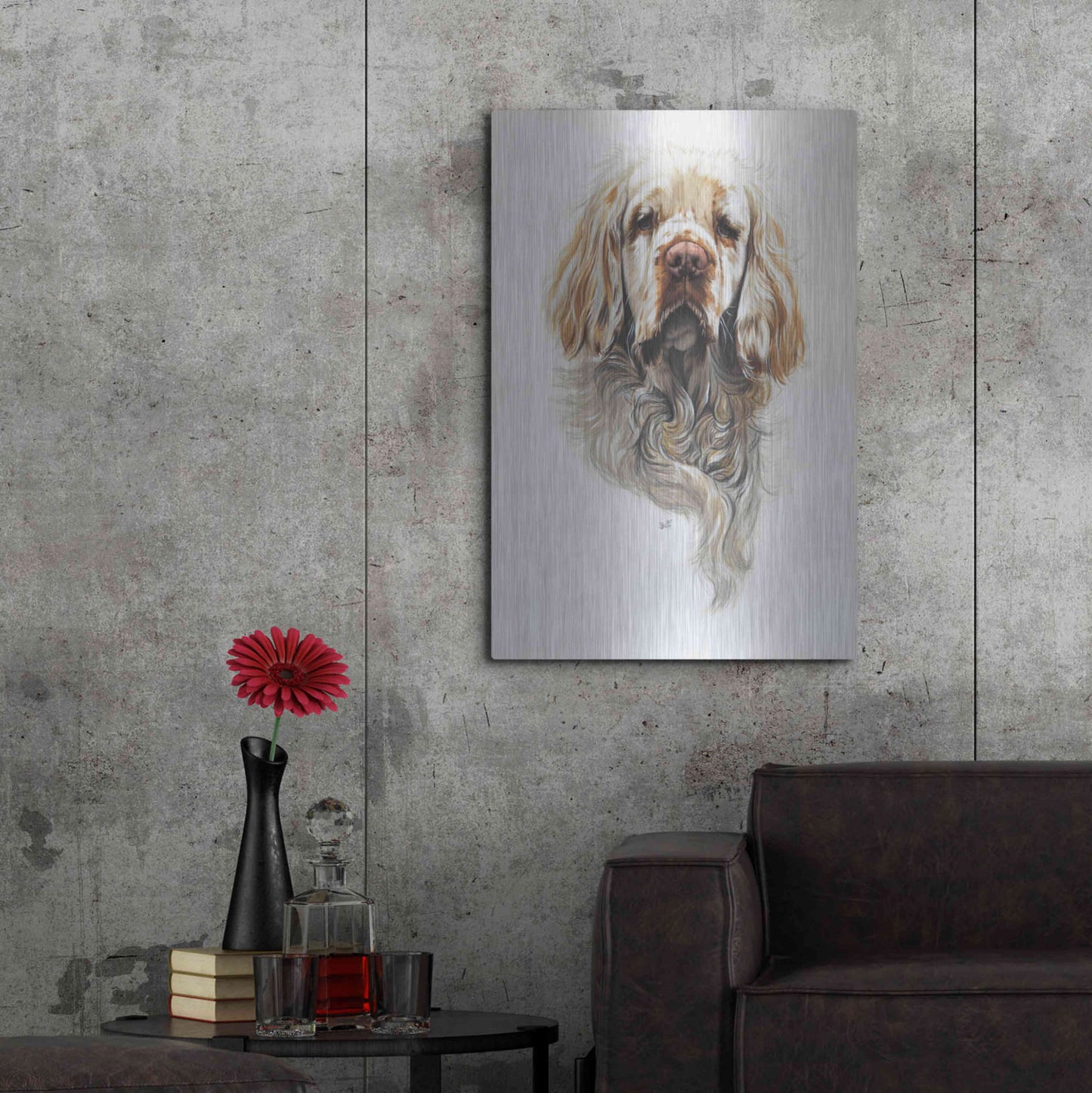 Luxe Metal Art 'Clumber Spaniel' by Barbara Keith, Metal Wall Art,24x36