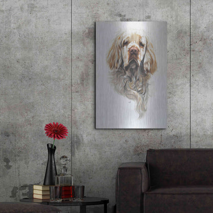 Luxe Metal Art 'Clumber Spaniel' by Barbara Keith, Metal Wall Art,24x36