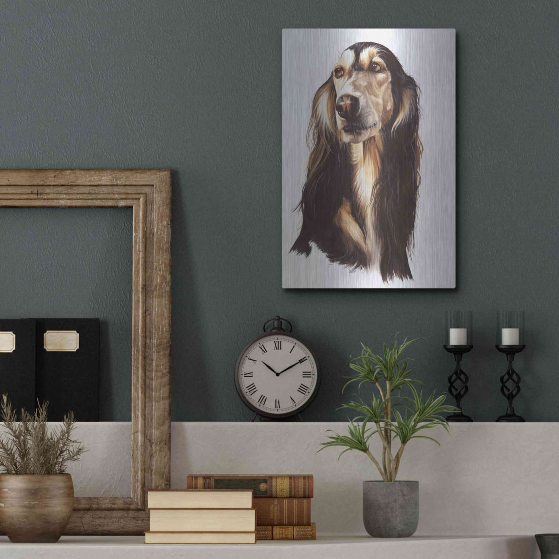 Luxe Metal Art 'Saluki 2' by Barbara Keith, Metal Wall Art,12x16