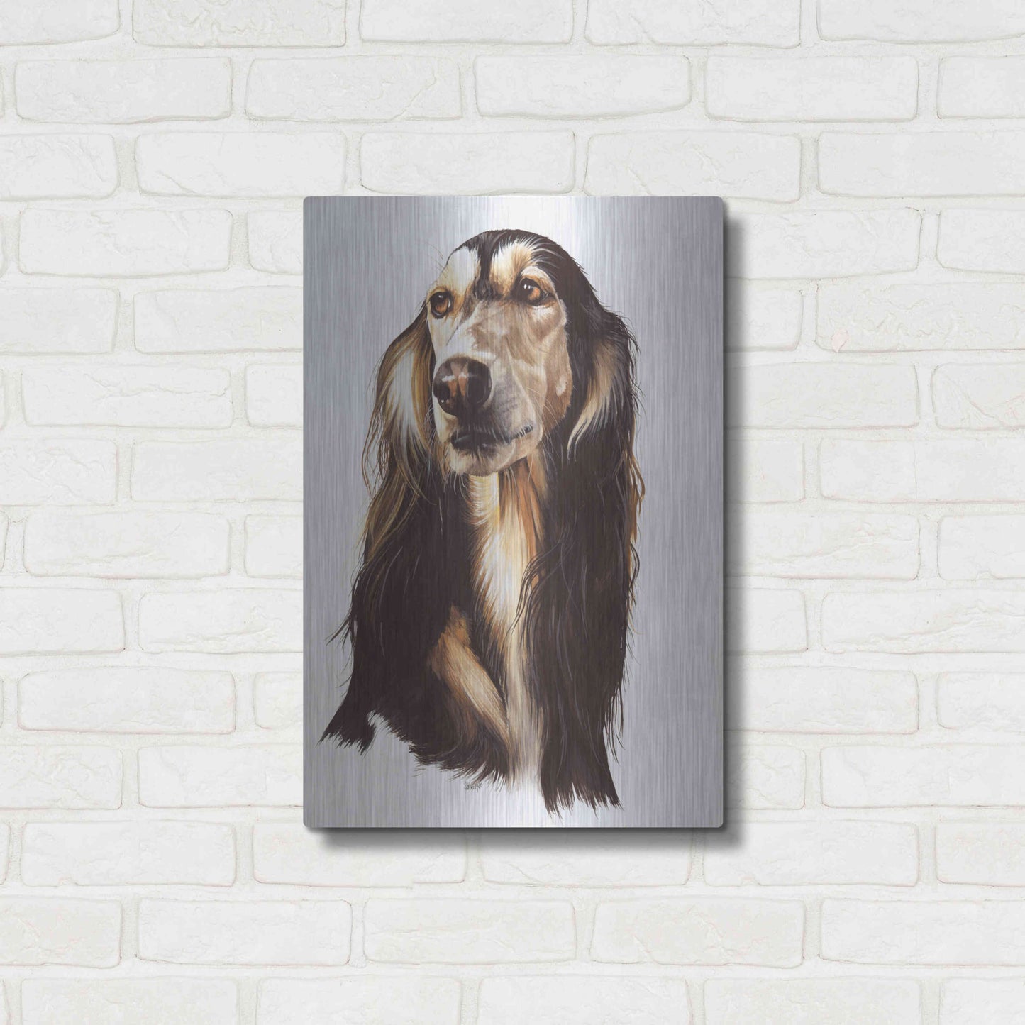 Luxe Metal Art 'Saluki 2' by Barbara Keith, Metal Wall Art,16x24