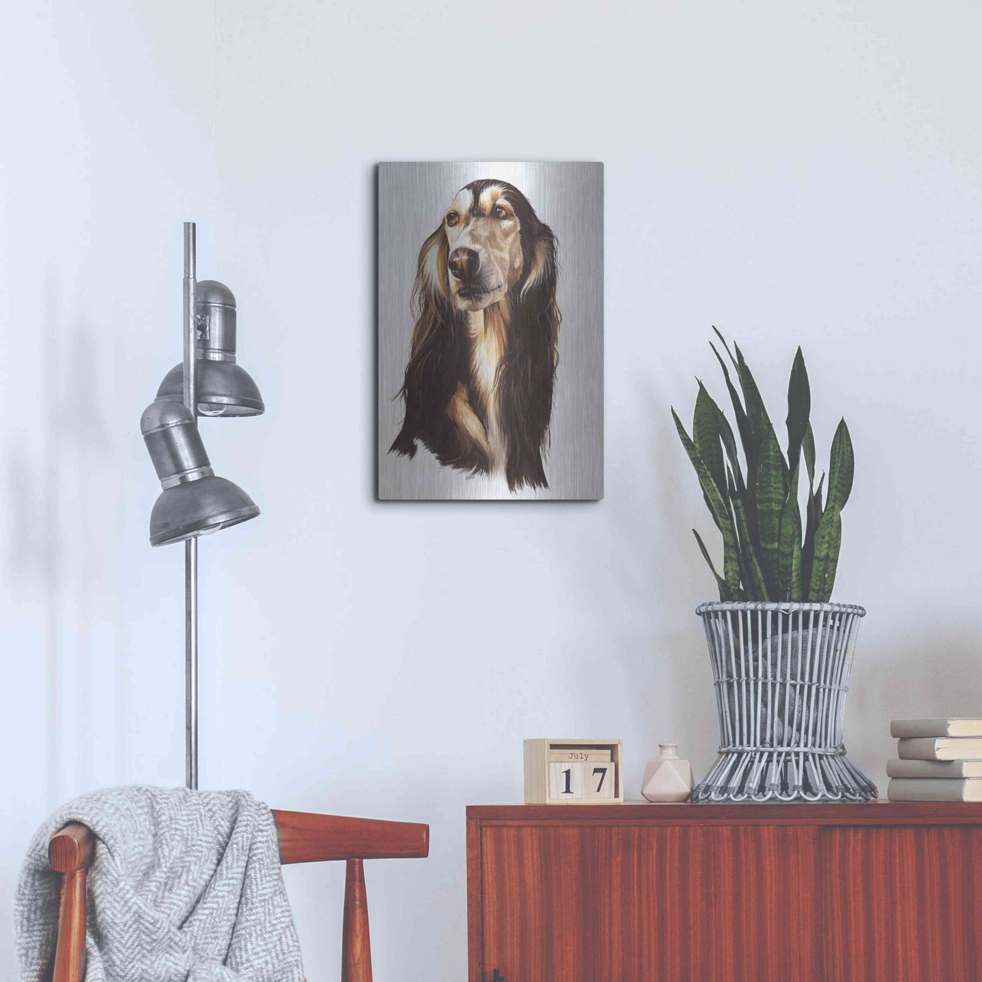 Luxe Metal Art 'Saluki 2' by Barbara Keith, Metal Wall Art,16x24