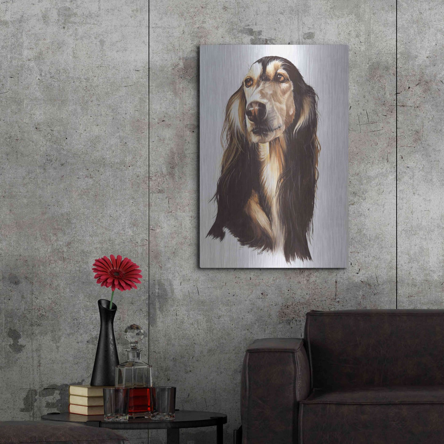 Luxe Metal Art 'Saluki 2' by Barbara Keith, Metal Wall Art,24x36