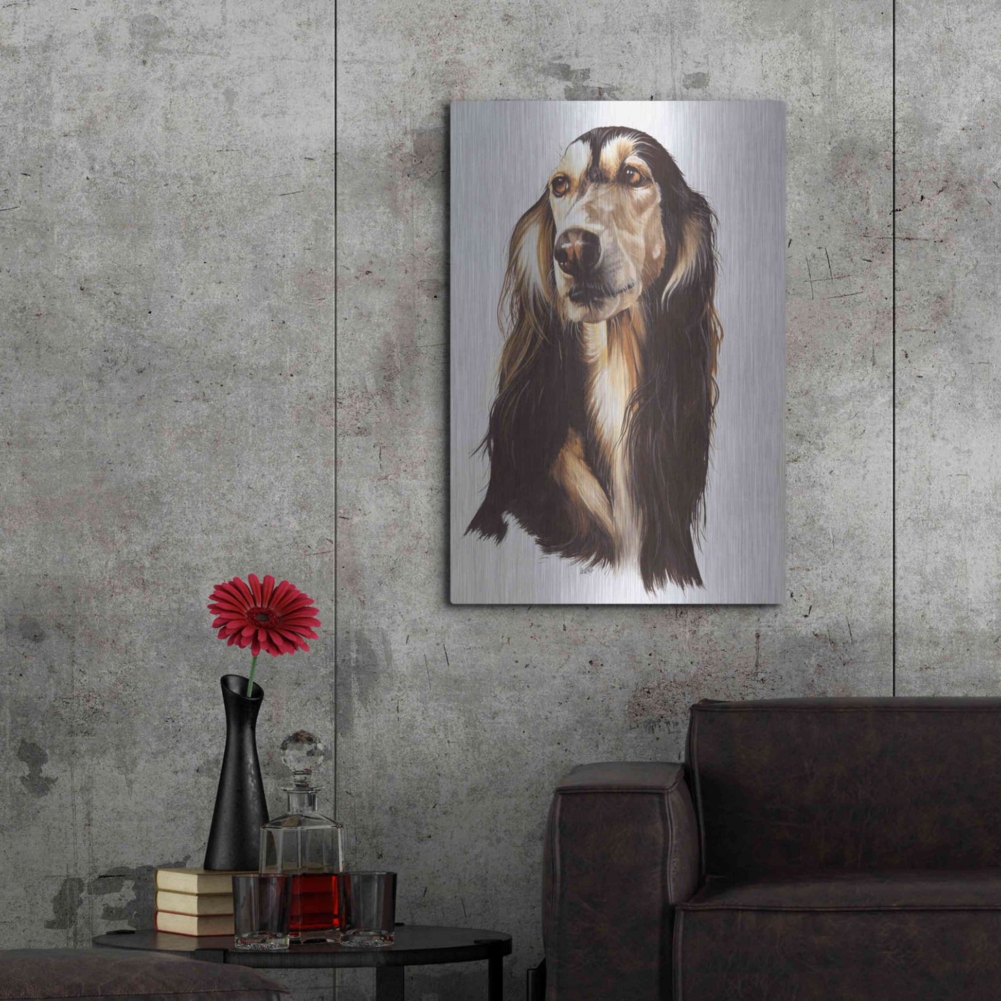 Luxe Metal Art 'Saluki 2' by Barbara Keith, Metal Wall Art,24x36