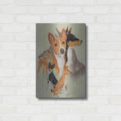 Luxe Metal Art 'Basenji and Ghost' by Barbara Keith, Metal Wall Art,16x24