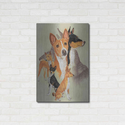 Luxe Metal Art 'Basenji and Ghost' by Barbara Keith, Metal Wall Art,24x36