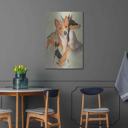 Luxe Metal Art 'Basenji and Ghost' by Barbara Keith, Metal Wall Art,24x36