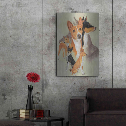Luxe Metal Art 'Basenji and Ghost' by Barbara Keith, Metal Wall Art,24x36