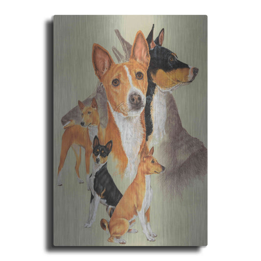 Luxe Metal Art 'Basenji and Ghost' by Barbara Keith, Metal Wall Art