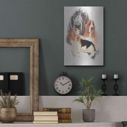 Luxe Metal Art 'Basset and Ghost' by Barbara Keith, Metal Wall Art,12x16