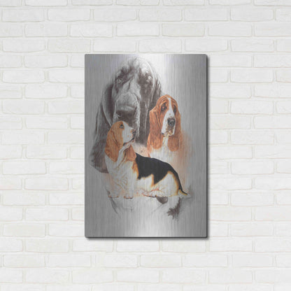 Luxe Metal Art 'Basset and Ghost' by Barbara Keith, Metal Wall Art,24x36