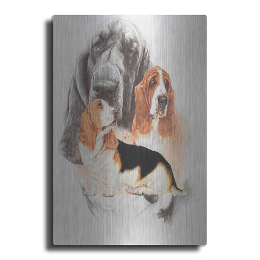 Luxe Metal Art 'Basset and Ghost' by Barbara Keith, Metal Wall Art