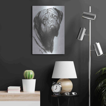 Luxe Metal Art 'Dogo de Bordeaux' by Barbara Keith, Metal Wall Art,16x24