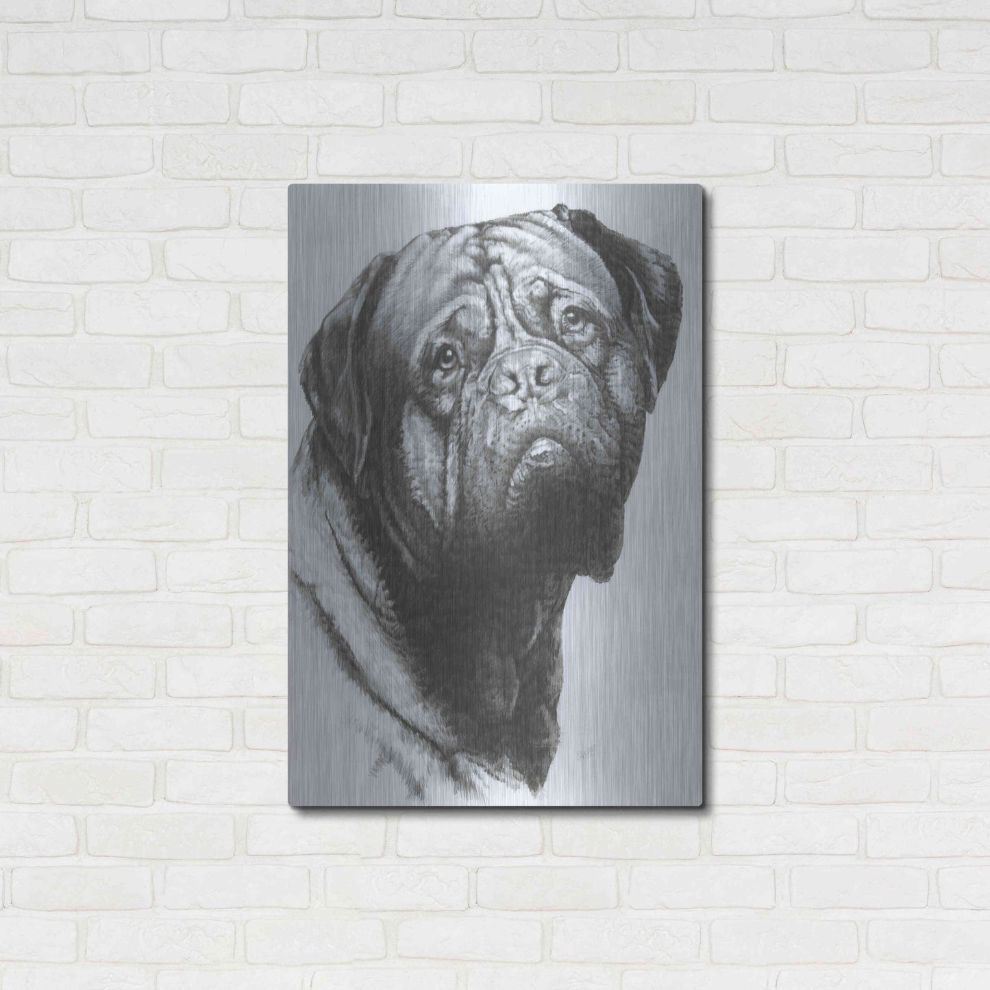 Luxe Metal Art 'Dogo de Bordeaux' by Barbara Keith, Metal Wall Art,24x36