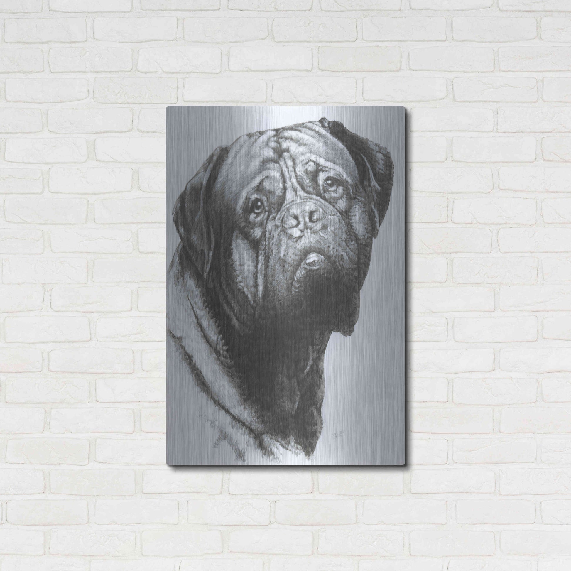 Luxe Metal Art 'Dogo de Bordeaux' by Barbara Keith, Metal Wall Art,24x36