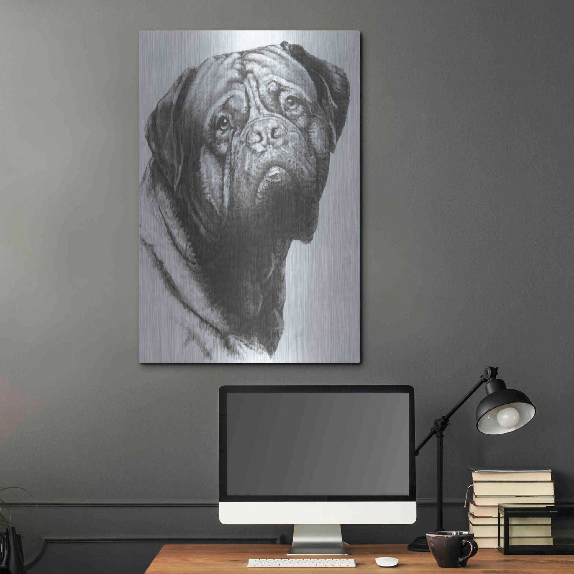 Luxe Metal Art 'Dogo de Bordeaux' by Barbara Keith, Metal Wall Art,24x36