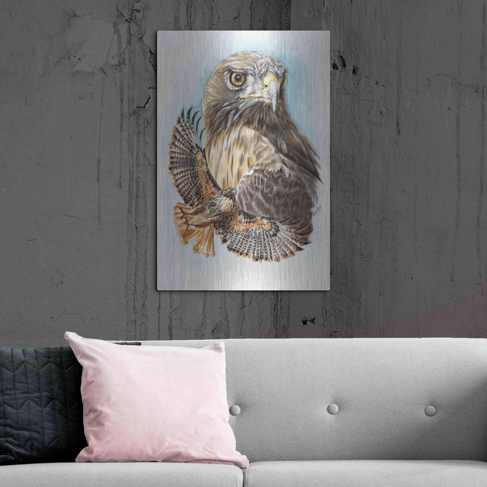 Luxe Metal Art 'Hawkeye' by Barbara Keith, Metal Wall Art,24x36