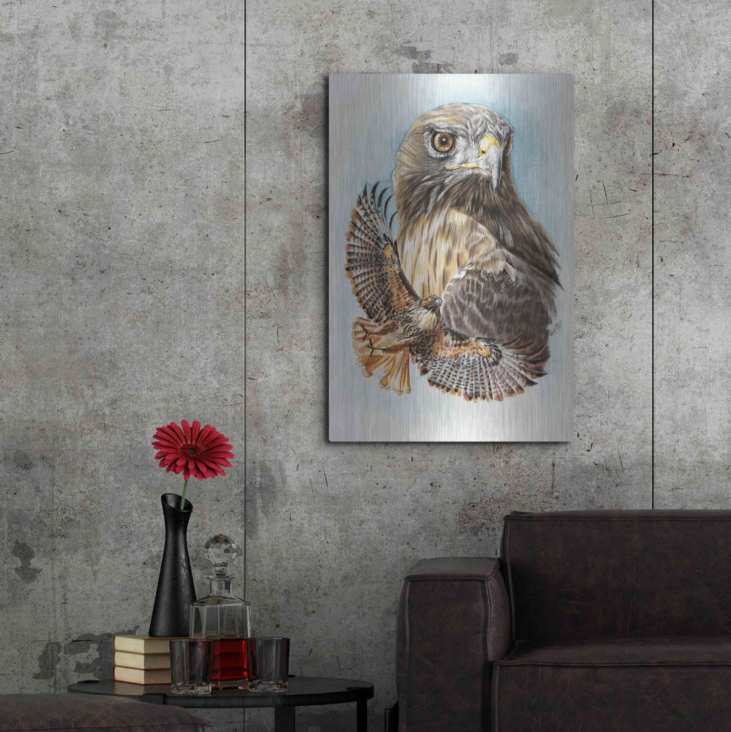 Luxe Metal Art 'Hawkeye' by Barbara Keith, Metal Wall Art,24x36