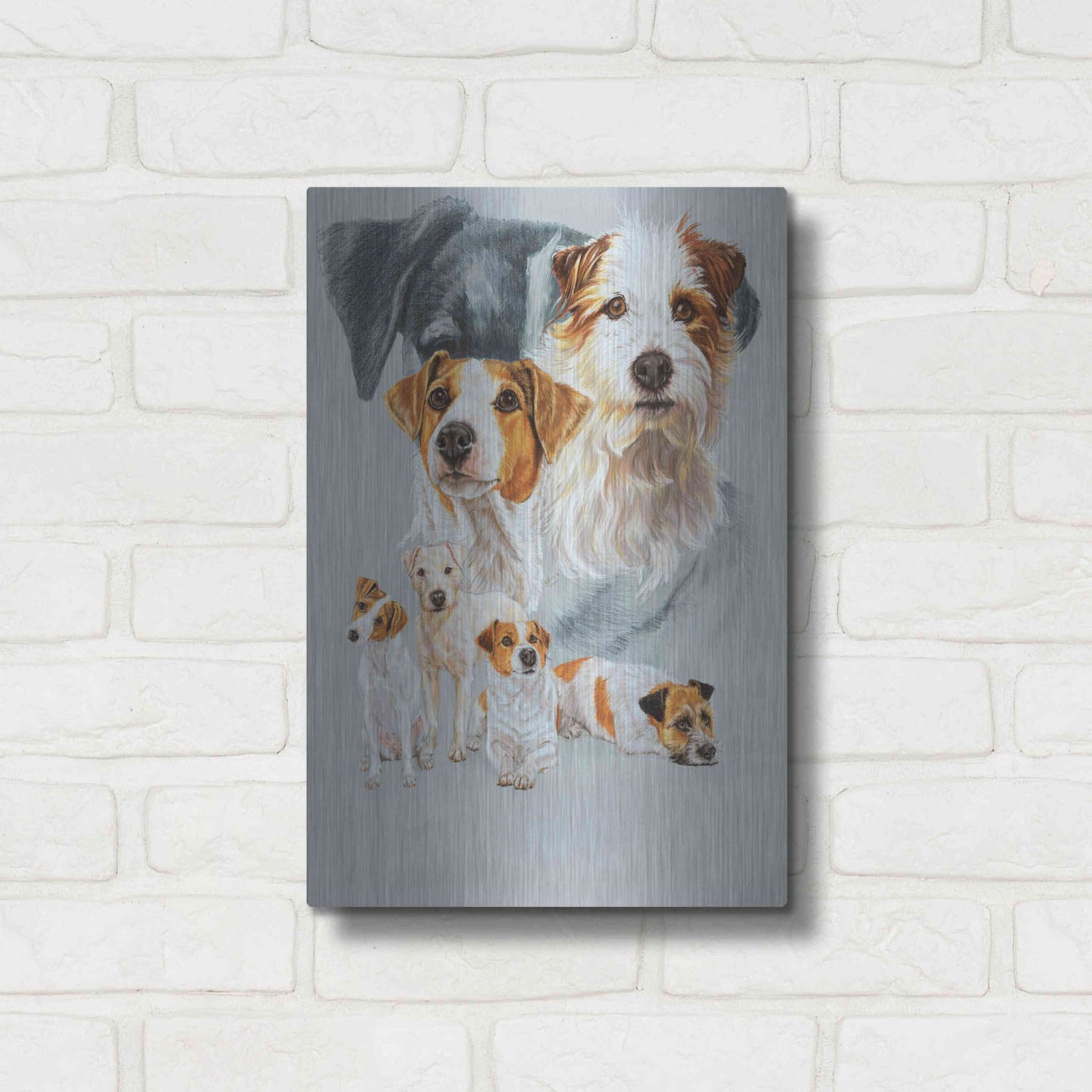 Luxe Metal Art 'Jack Russell and Ghost' by Barbara Keith, Metal Wall Art,12x16
