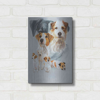 Luxe Metal Art 'Jack Russell and Ghost' by Barbara Keith, Metal Wall Art,12x16