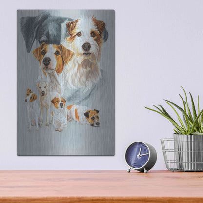 Luxe Metal Art 'Jack Russell and Ghost' by Barbara Keith, Metal Wall Art,12x16