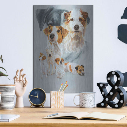 Luxe Metal Art 'Jack Russell and Ghost' by Barbara Keith, Metal Wall Art,12x16