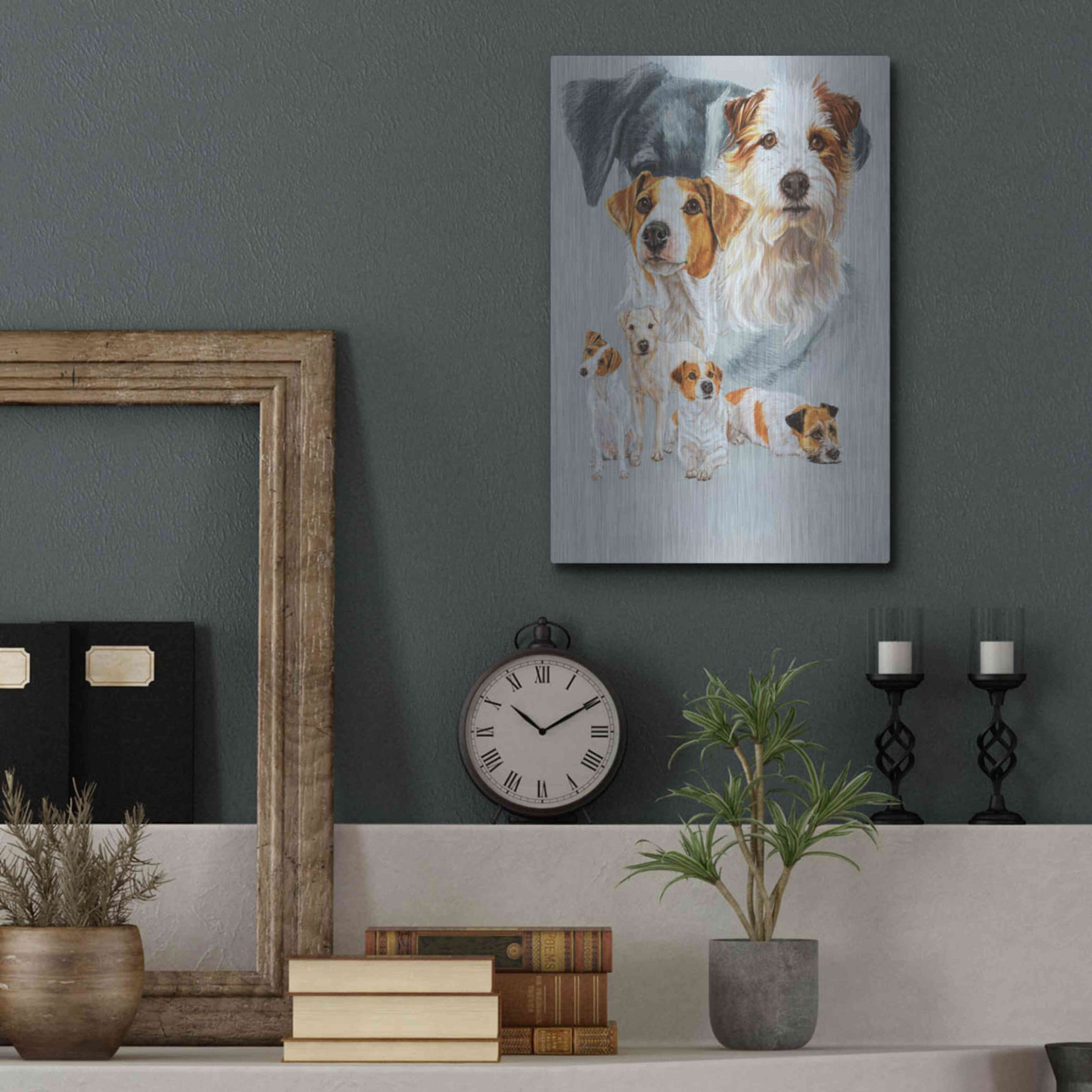 Luxe Metal Art 'Jack Russell and Ghost' by Barbara Keith, Metal Wall Art,12x16