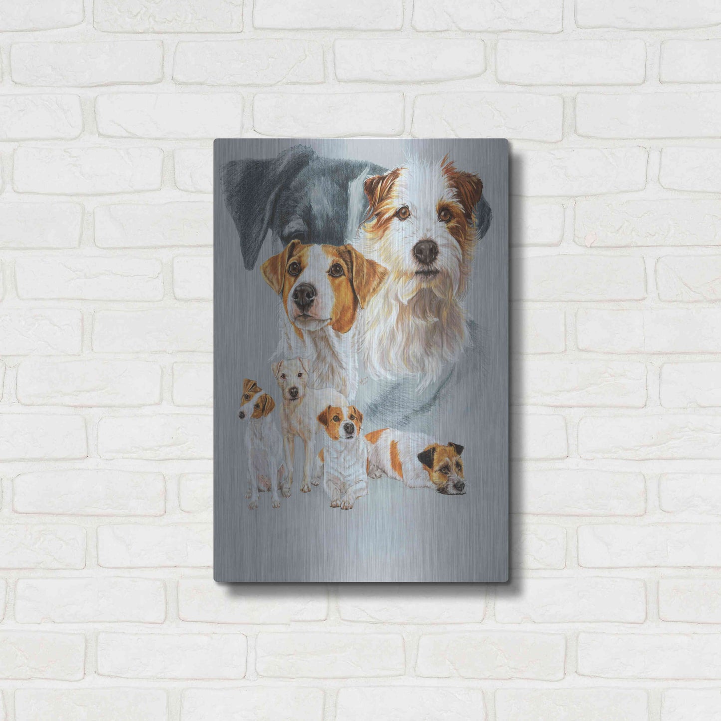 Luxe Metal Art 'Jack Russell and Ghost' by Barbara Keith, Metal Wall Art,16x24