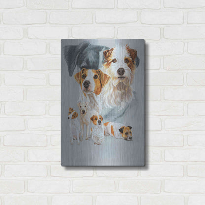 Luxe Metal Art 'Jack Russell and Ghost' by Barbara Keith, Metal Wall Art,16x24