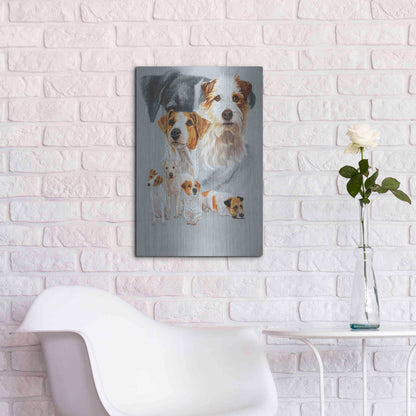 Luxe Metal Art 'Jack Russell and Ghost' by Barbara Keith, Metal Wall Art,16x24