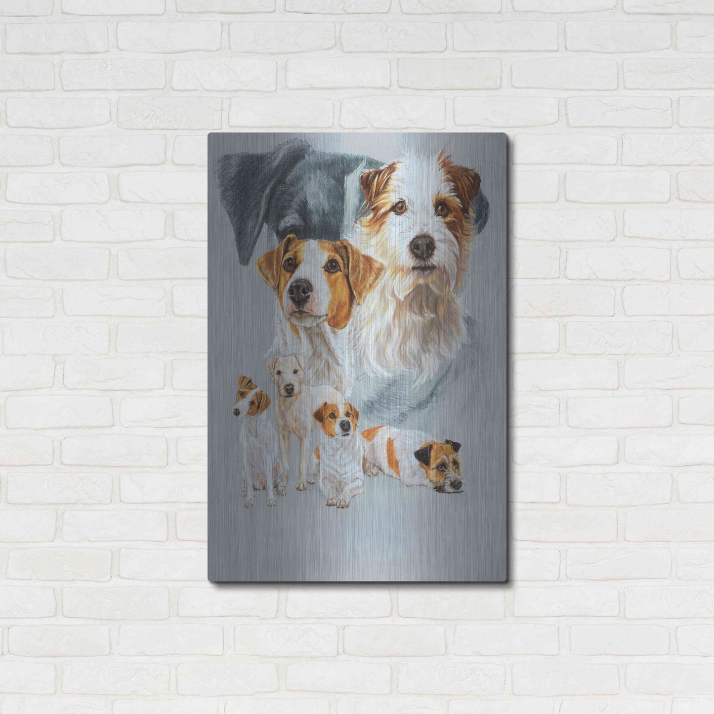 Luxe Metal Art 'Jack Russell and Ghost' by Barbara Keith, Metal Wall Art,24x36