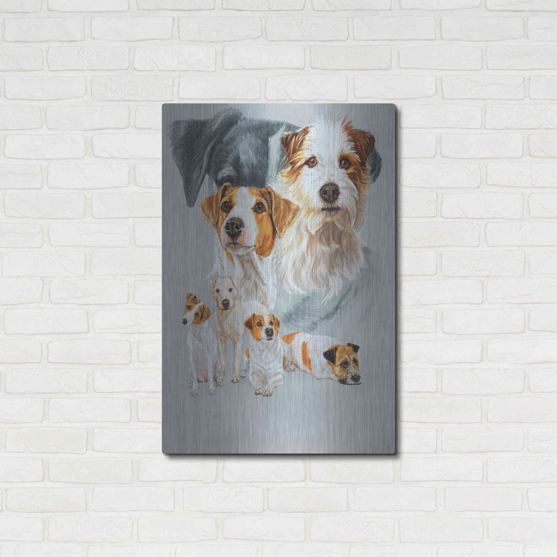 Luxe Metal Art 'Jack Russell and Ghost' by Barbara Keith, Metal Wall Art,24x36