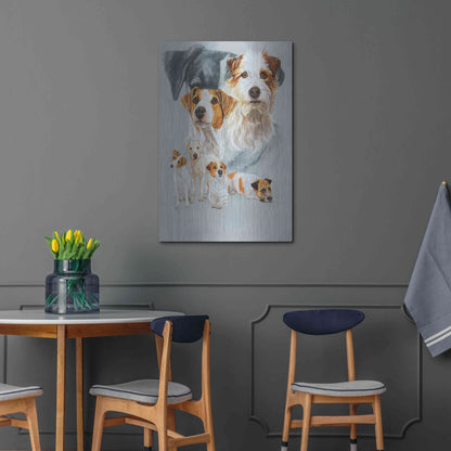 Luxe Metal Art 'Jack Russell and Ghost' by Barbara Keith, Metal Wall Art,24x36