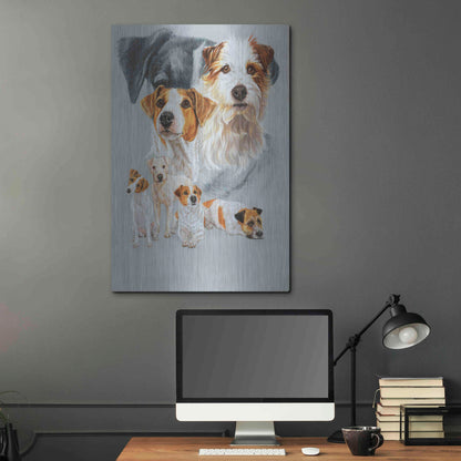 Luxe Metal Art 'Jack Russell and Ghost' by Barbara Keith, Metal Wall Art,24x36