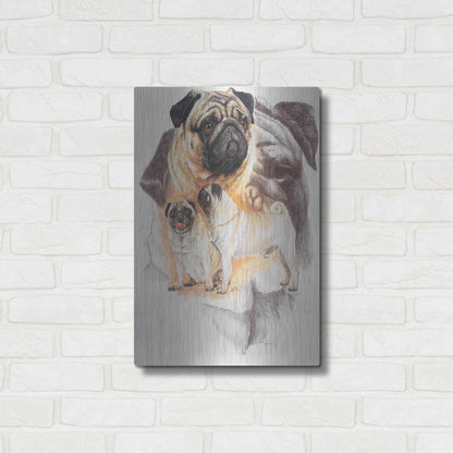 Luxe Metal Art 'Pug and Ghost' by Barbara Keith, Metal Wall Art,16x24